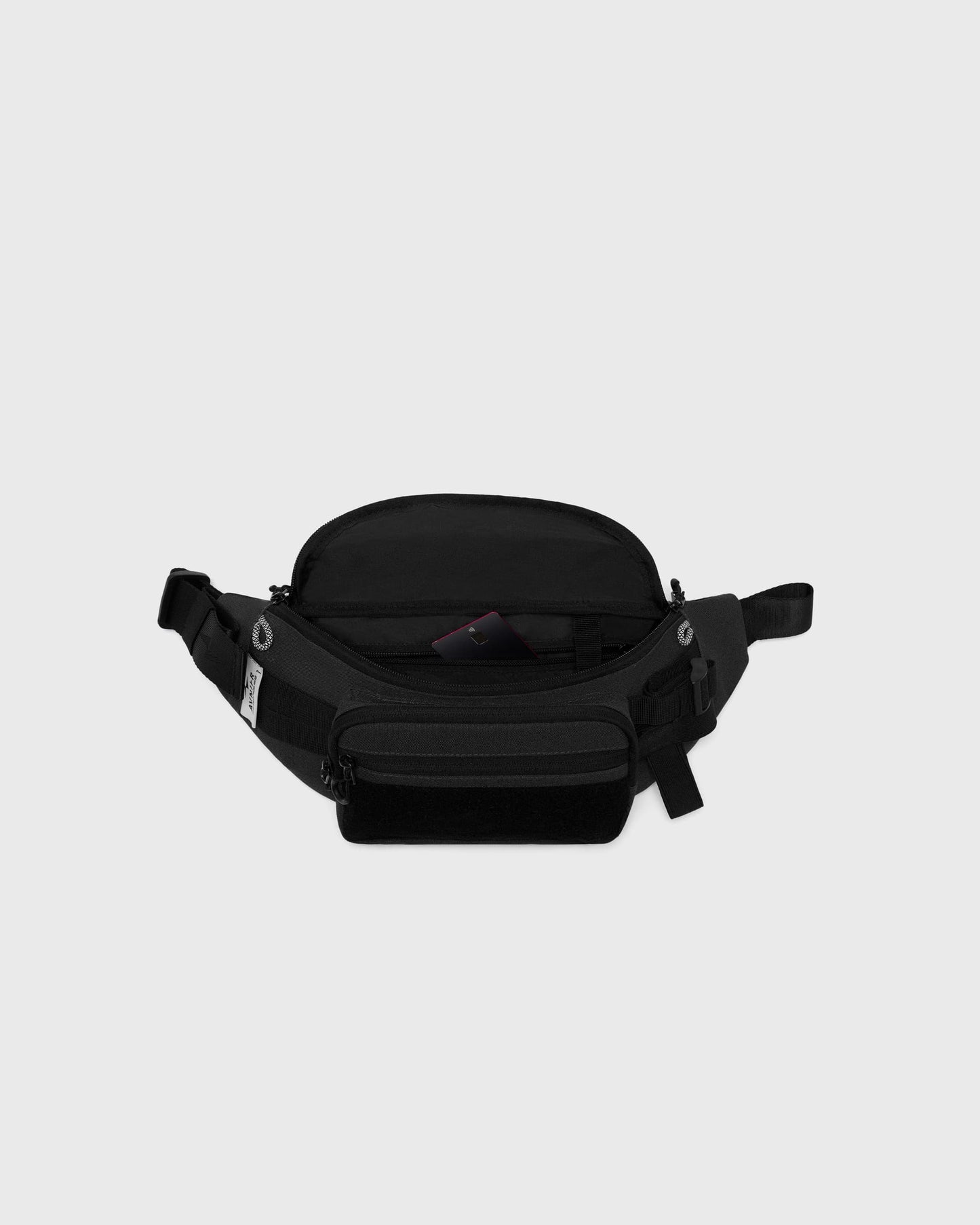 Banane noire Avnier ouverte, vue complète de l’intérieur et des rangements multiples. - noir