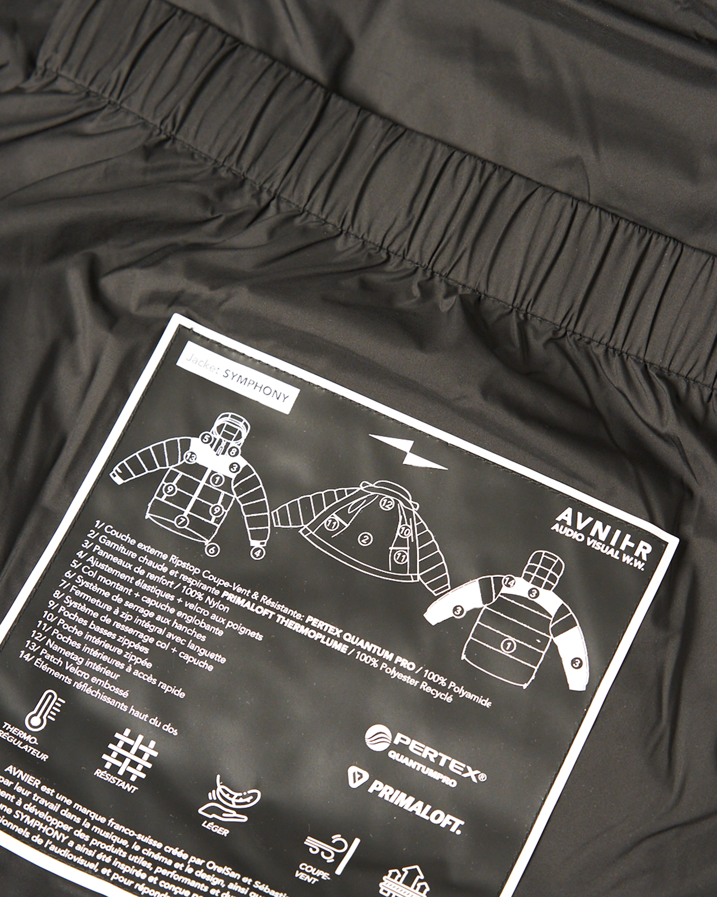 doudoune-avnier-symphony-interieur-etiquette-pertex-primaloft - Noir