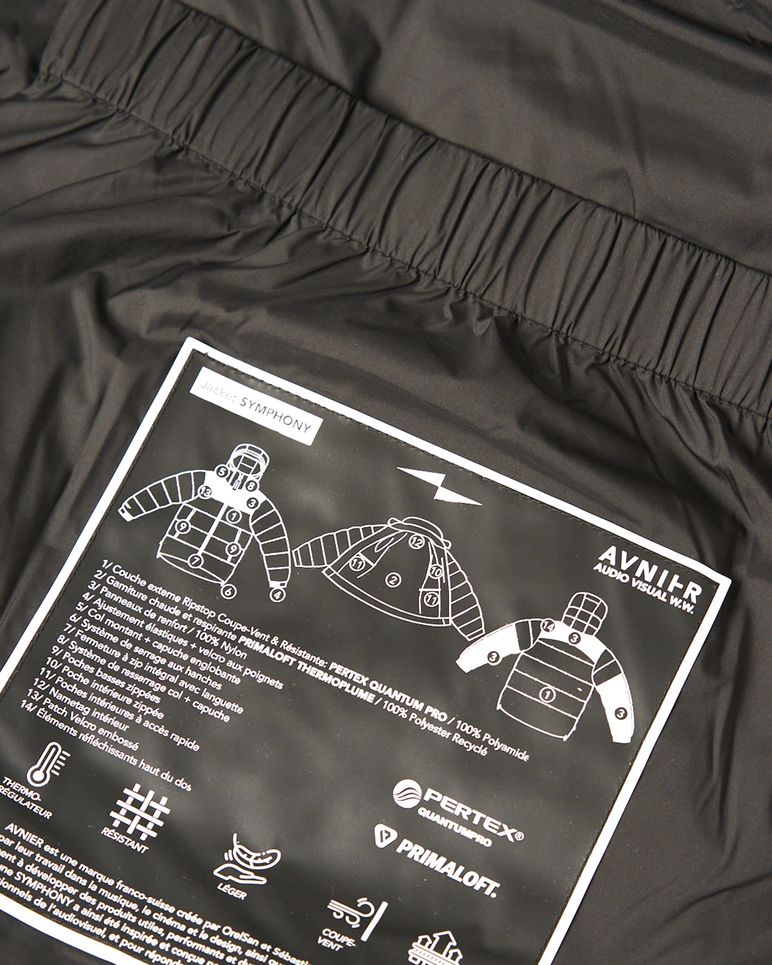 doudoune-avnier-symphony-interieur-etiquette-pertex-primaloft - Noir