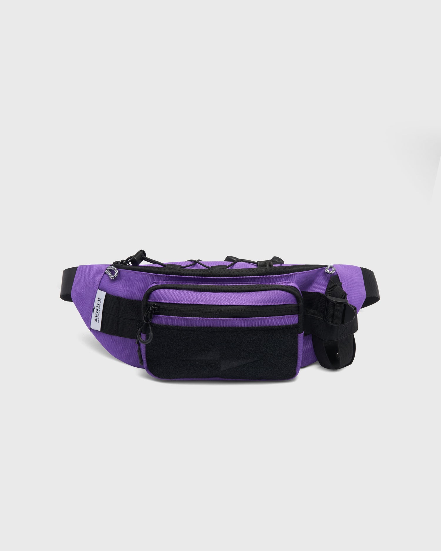 Sacoche OMNI PACK BELT BAG AVNIER violet, vue de face, grand velcro frontal personnalisable et détail Spike embossé. - violet