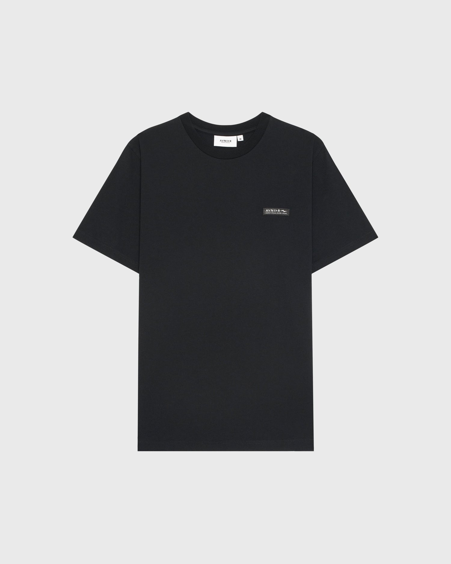 tshirt-noir-avnier-source-v5-coton-bio-minimaliste-face - noir